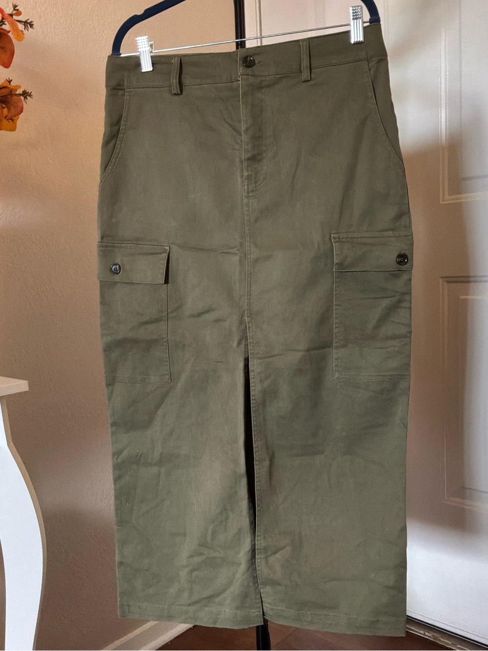 Jason Wu Green Cargo   Skirt High-Waisted Cotton